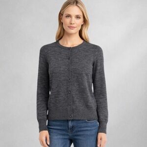 J. Crew Charcoal Gray Alpaca Wool Blend Button Up Cardigan Sweater Medium